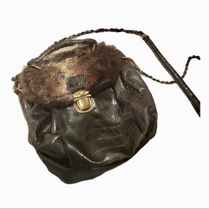 NEW Brown Faux Fur Small Crossbody